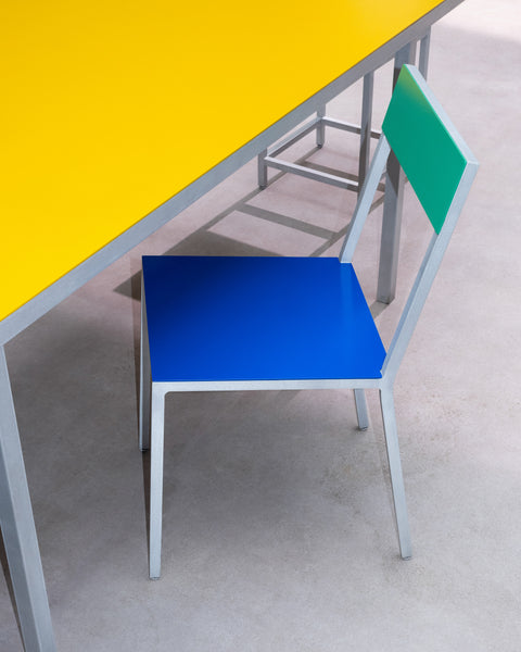 alu chair dark blue green