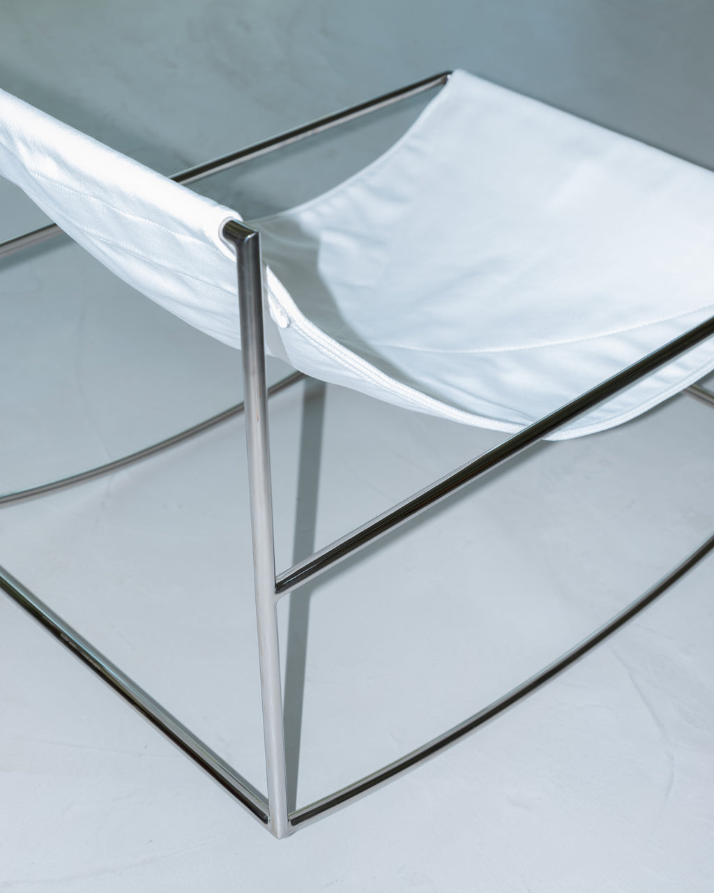 rocking chair stainless steel/white